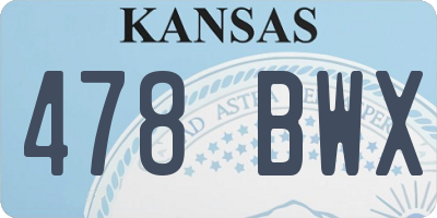 KS license plate 478BWX