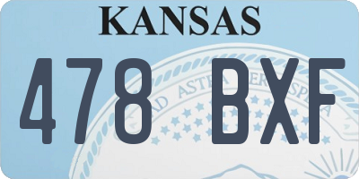 KS license plate 478BXF