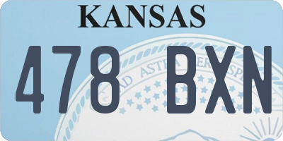 KS license plate 478BXN