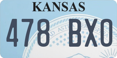 KS license plate 478BXO