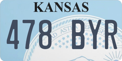 KS license plate 478BYR