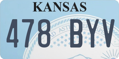 KS license plate 478BYV