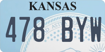 KS license plate 478BYW