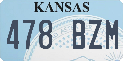 KS license plate 478BZM