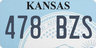 KS license plate 478BZS
