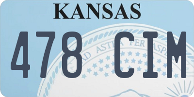 KS license plate 478CIM