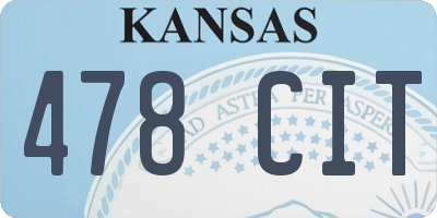KS license plate 478CIT