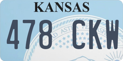 KS license plate 478CKW