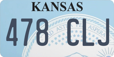 KS license plate 478CLJ