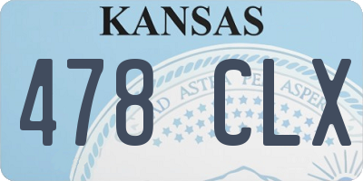 KS license plate 478CLX