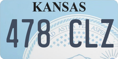 KS license plate 478CLZ