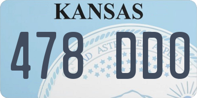 KS license plate 478DDO