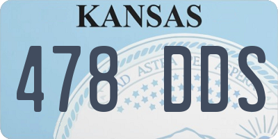 KS license plate 478DDS