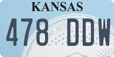 KS license plate 478DDW