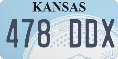 KS license plate 478DDX