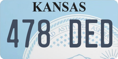 KS license plate 478DED