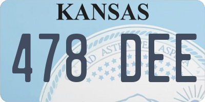 KS license plate 478DEE