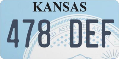 KS license plate 478DEF