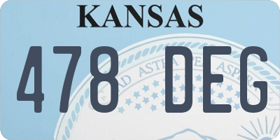 KS license plate 478DEG