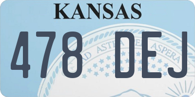 KS license plate 478DEJ