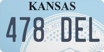 KS license plate 478DEL