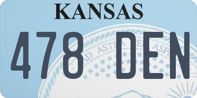 KS license plate 478DEN