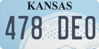 KS license plate 478DEO