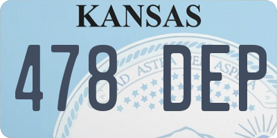 KS license plate 478DEP