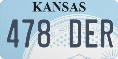 KS license plate 478DER