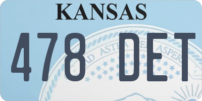 KS license plate 478DET