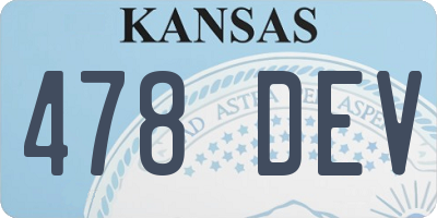 KS license plate 478DEV