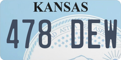 KS license plate 478DEW
