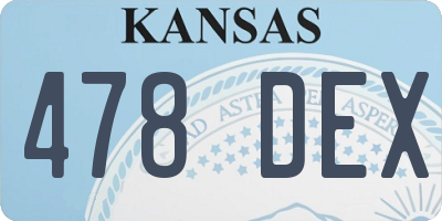 KS license plate 478DEX