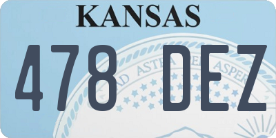 KS license plate 478DEZ