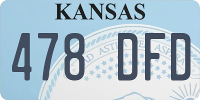 KS license plate 478DFD