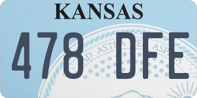 KS license plate 478DFE