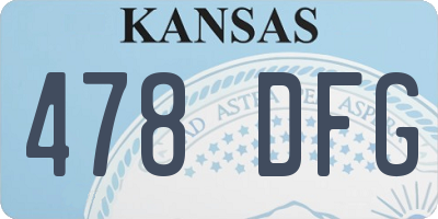 KS license plate 478DFG