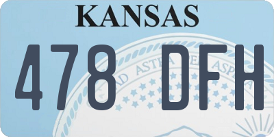 KS license plate 478DFH