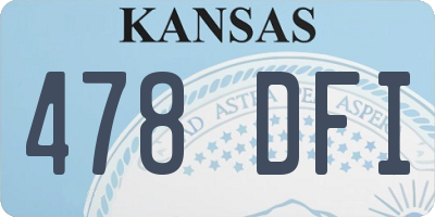 KS license plate 478DFI