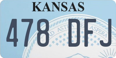 KS license plate 478DFJ