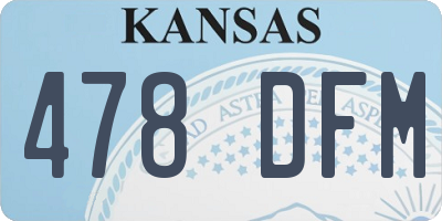 KS license plate 478DFM