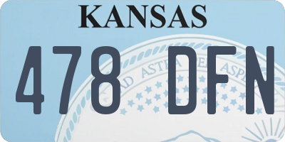 KS license plate 478DFN