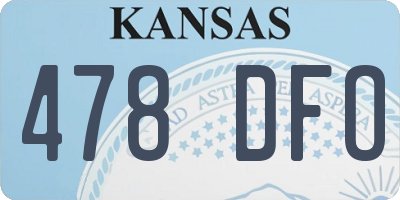 KS license plate 478DFO