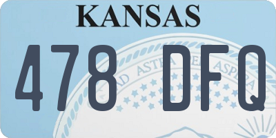 KS license plate 478DFQ