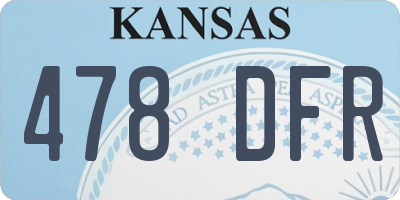 KS license plate 478DFR