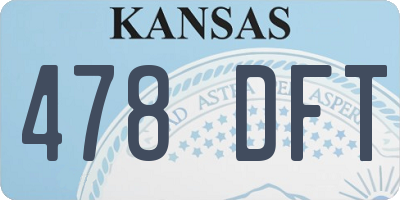 KS license plate 478DFT