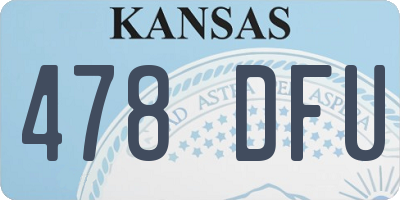 KS license plate 478DFU