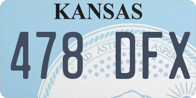 KS license plate 478DFX