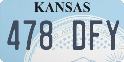 KS license plate 478DFY