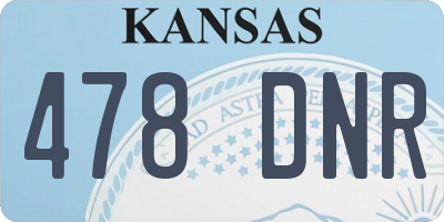 KS license plate 478DNR